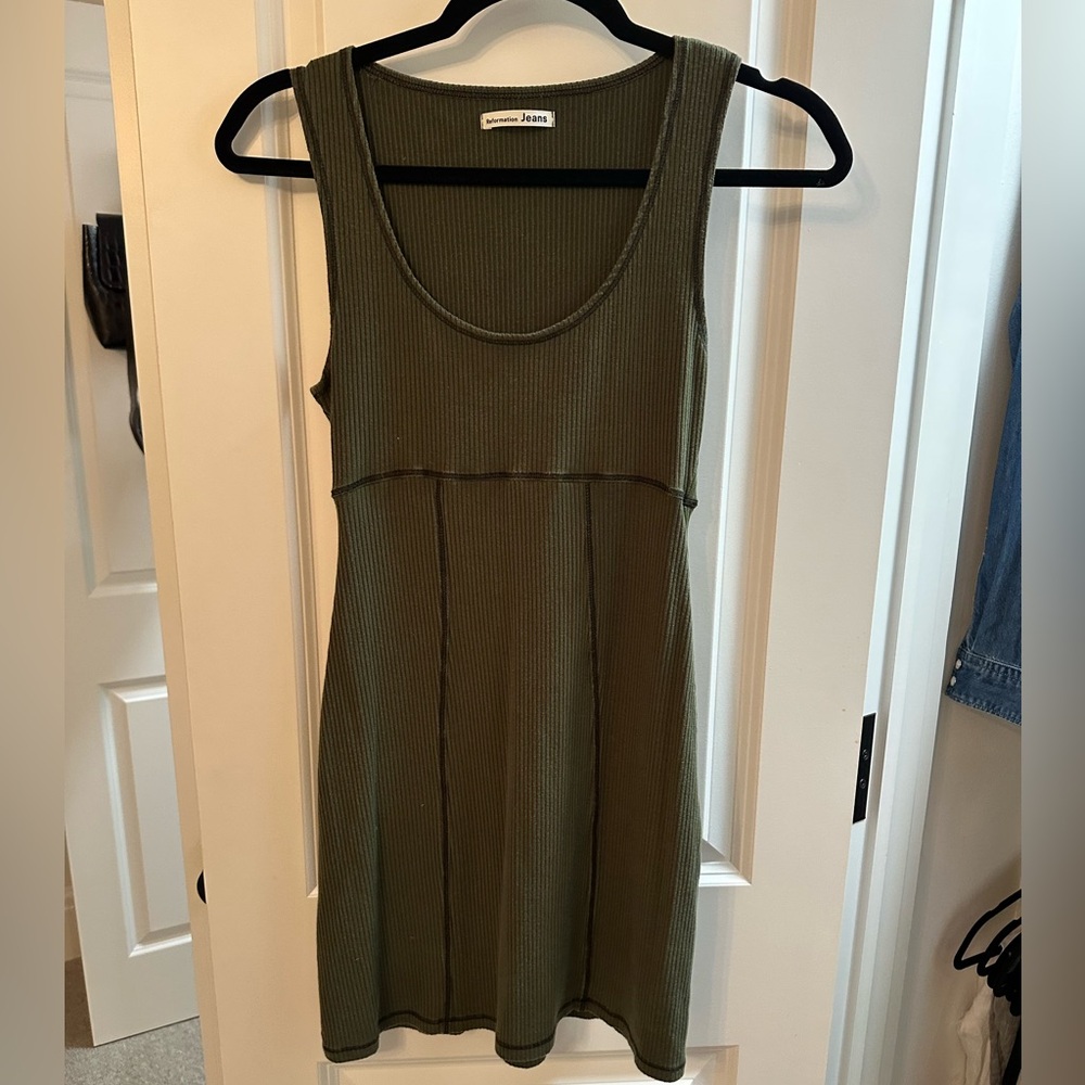 Reformation olive green tank dress! No sign of wear!